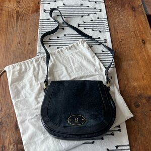 EUC Black Leather Fossil bag